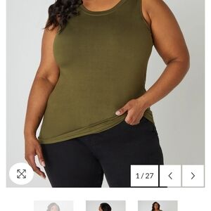 Ashley Stewart Olive Green Tank Top